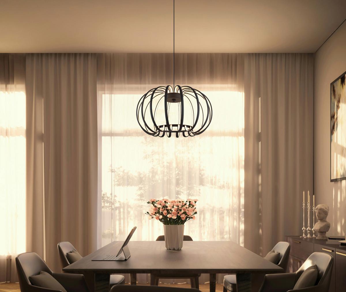 ZÁVĚSNÉ LED SVÍTIDLO RIBBON - bílá/černá, Design, kov/plast (40/120cm) - Globo