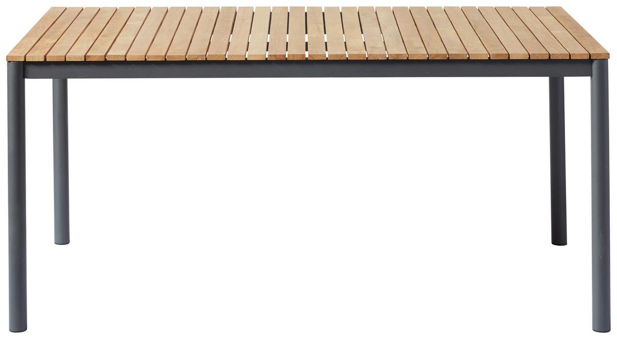 Gartentisch Mood Teakholz/Metall L 167,5 cm - Anthrazit/Teakfarben, KONVENTIONELL, Holz/Metall (167,5/100/74cm) - Gardenson