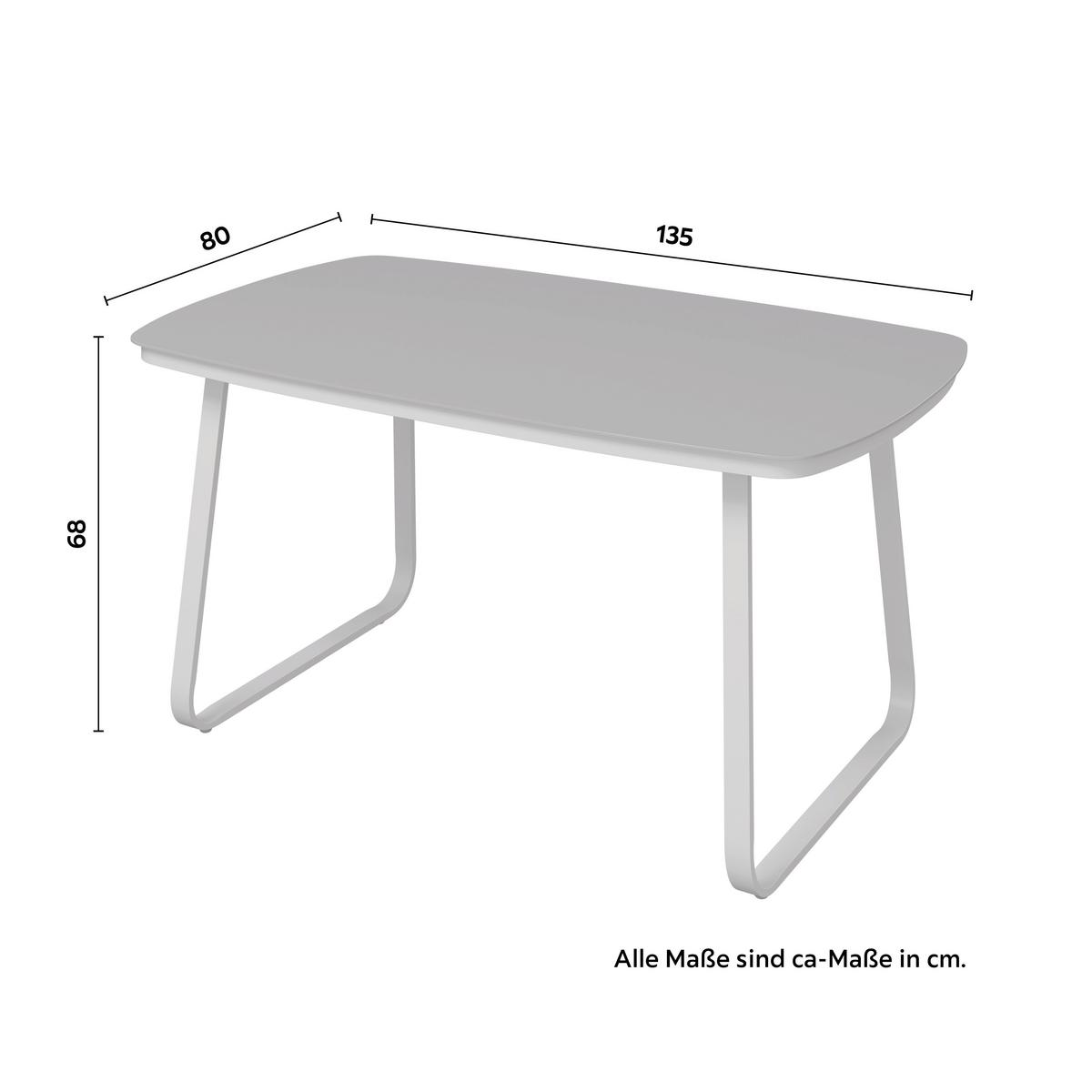 TERASOVÁ SEDACÍ SOUPRAVA SOPHIA - krémová/světle šedá, Moderní, kov/textil (195/73/72cm)
