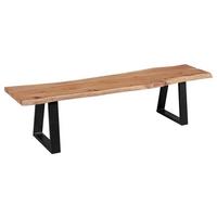 Lavica z masívneho dreva Gaya š: ca. 160 cm - čierna/farba akácie, Design, kov/drevo (160/45/40cm) - MID.YOU