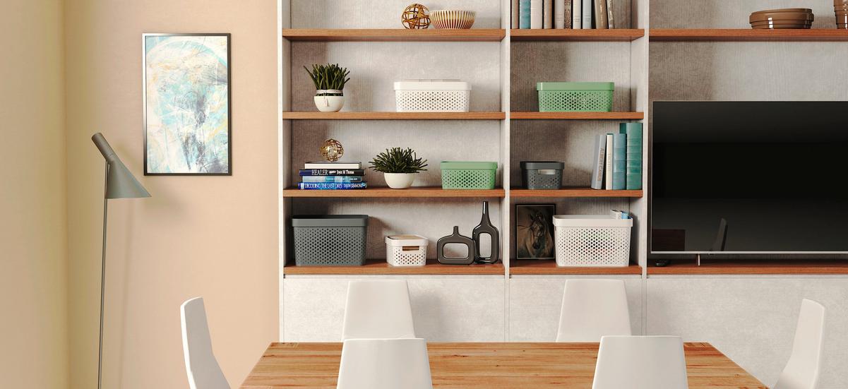 Úložný košík INFINITY 11L - biela, Basics, plast (27/14/36cm)