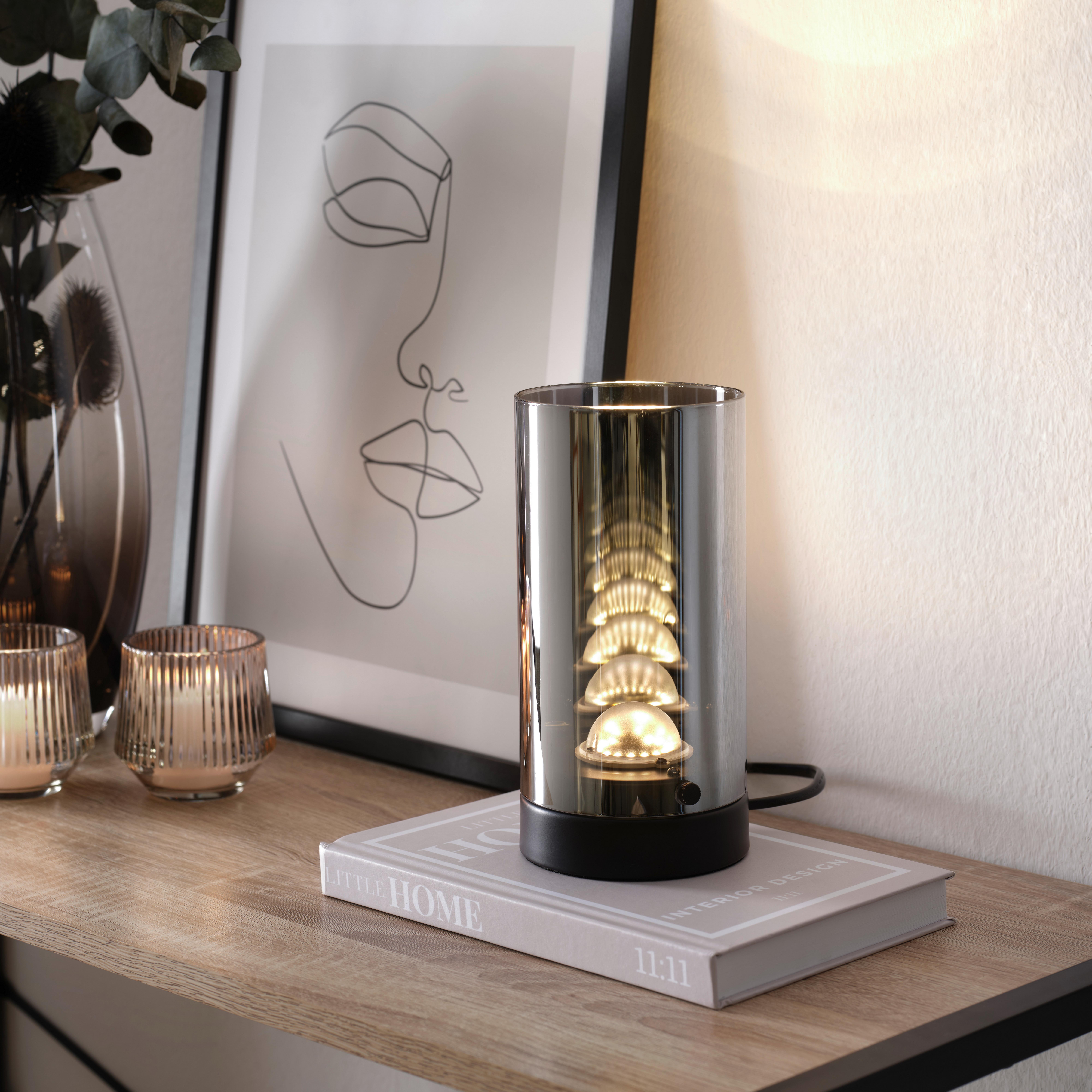 Stolní LED svítidlo BLOH - černá/barvy chromu, Moderní, kov/sklo (10/20cm) - Mömax