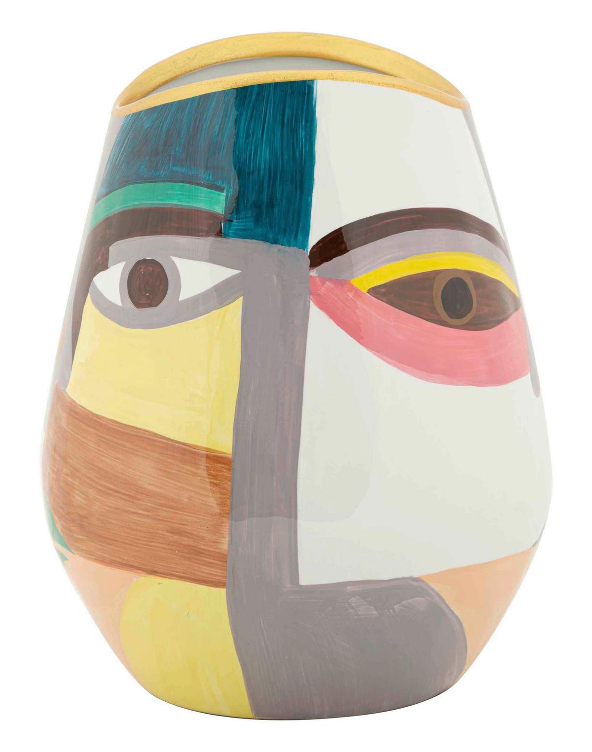 Vase Pot Piccassy Color Fat Multicolor B: 19 Cm - Multicolor, Basics, Keramik (19/24,5/19cm)