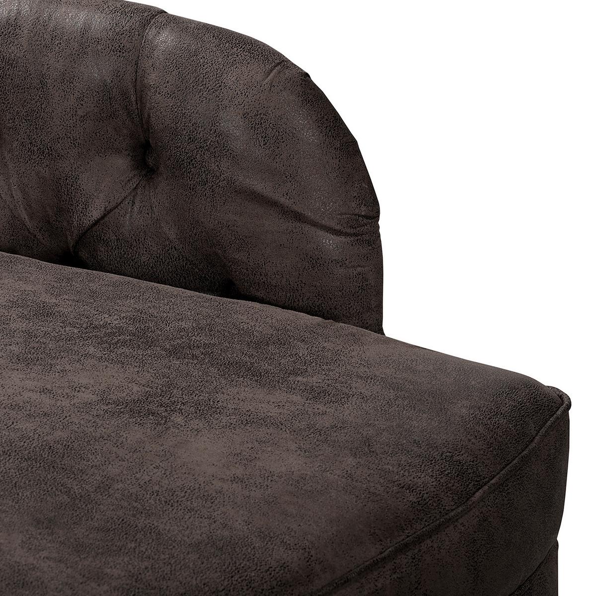 Récamiere Pako Schwarz B: 185cm - Schwarz/Braun, Design, Textil (185/93/75cm) - Livetastic