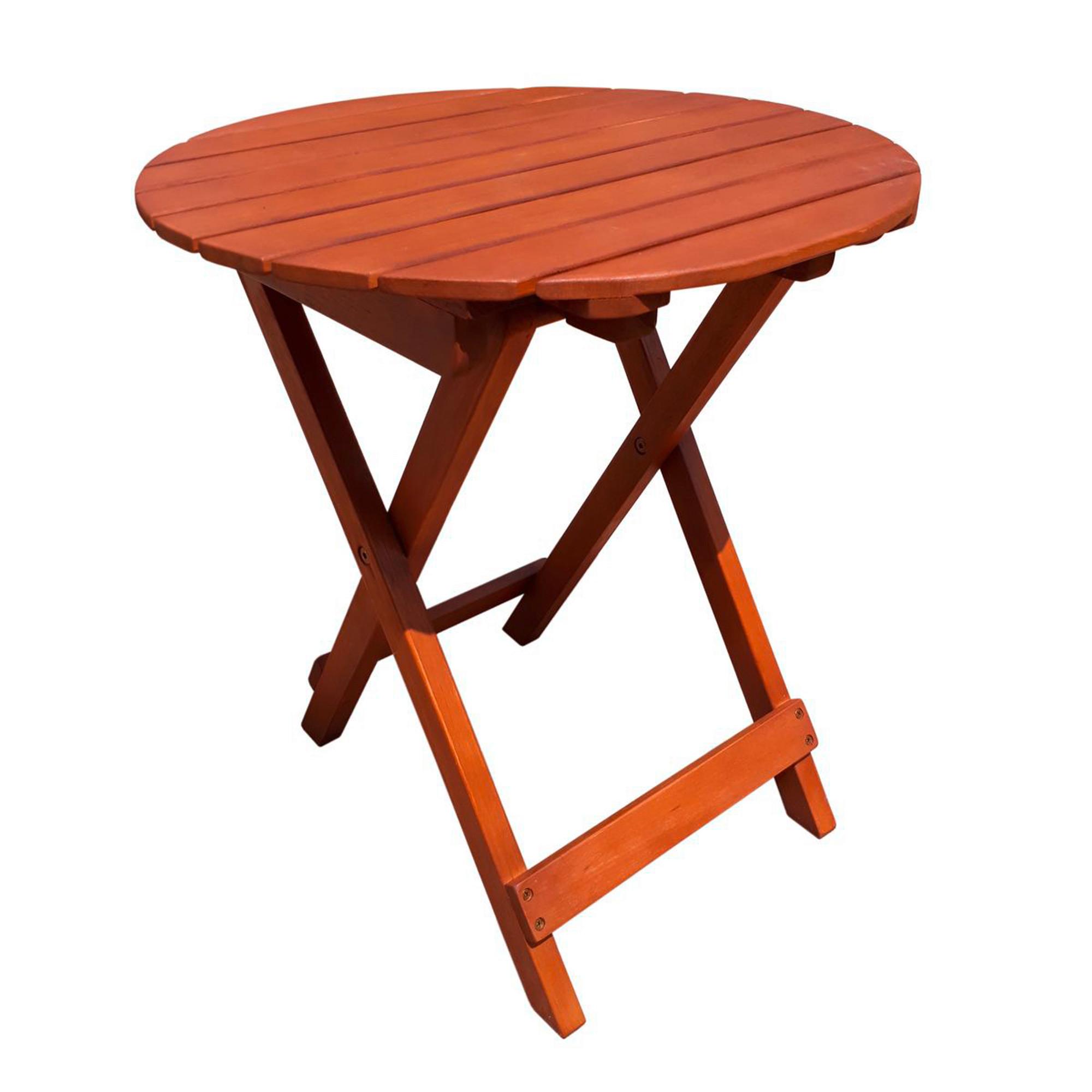 Gartentisch Klappbar Hanford Eukalyptusholz ⌀ 45 cm - Braun, Basics, Holz (45/45/50cm) - Gardenson
