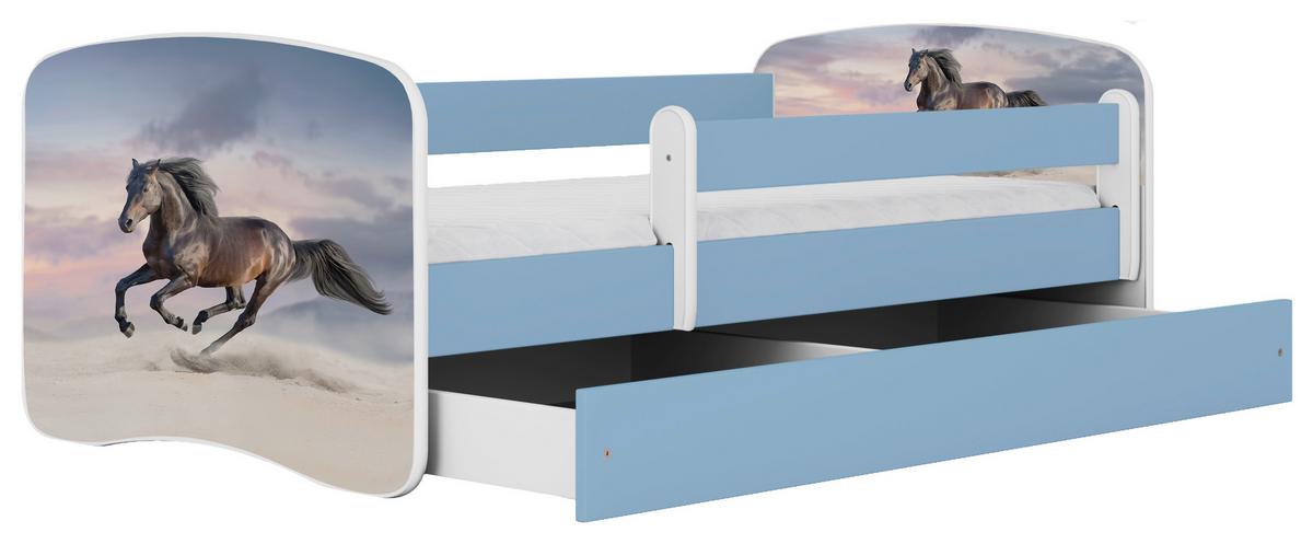 Kinder-/Juniorbett Babydreams inkl. Matratze 80x160 - Blau/Birkefarben, MODERN, Holz/Holzwerkstoff (80/160cm) - MID.YOU