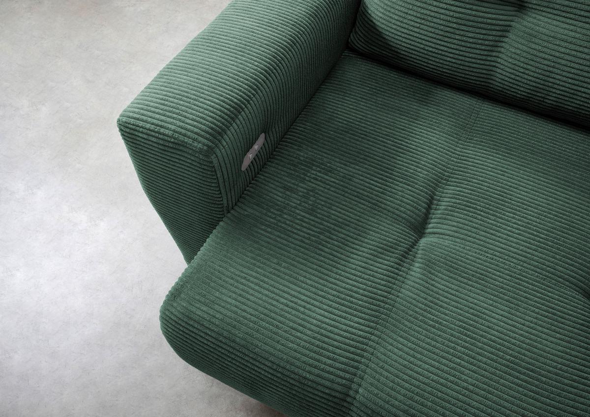 Ecksofa Liegefunktion Restato Dunkelgrün - Dunkelgrün/Schwarz, MODERN, Holz/Textil (246/177cm) - MID.YOU