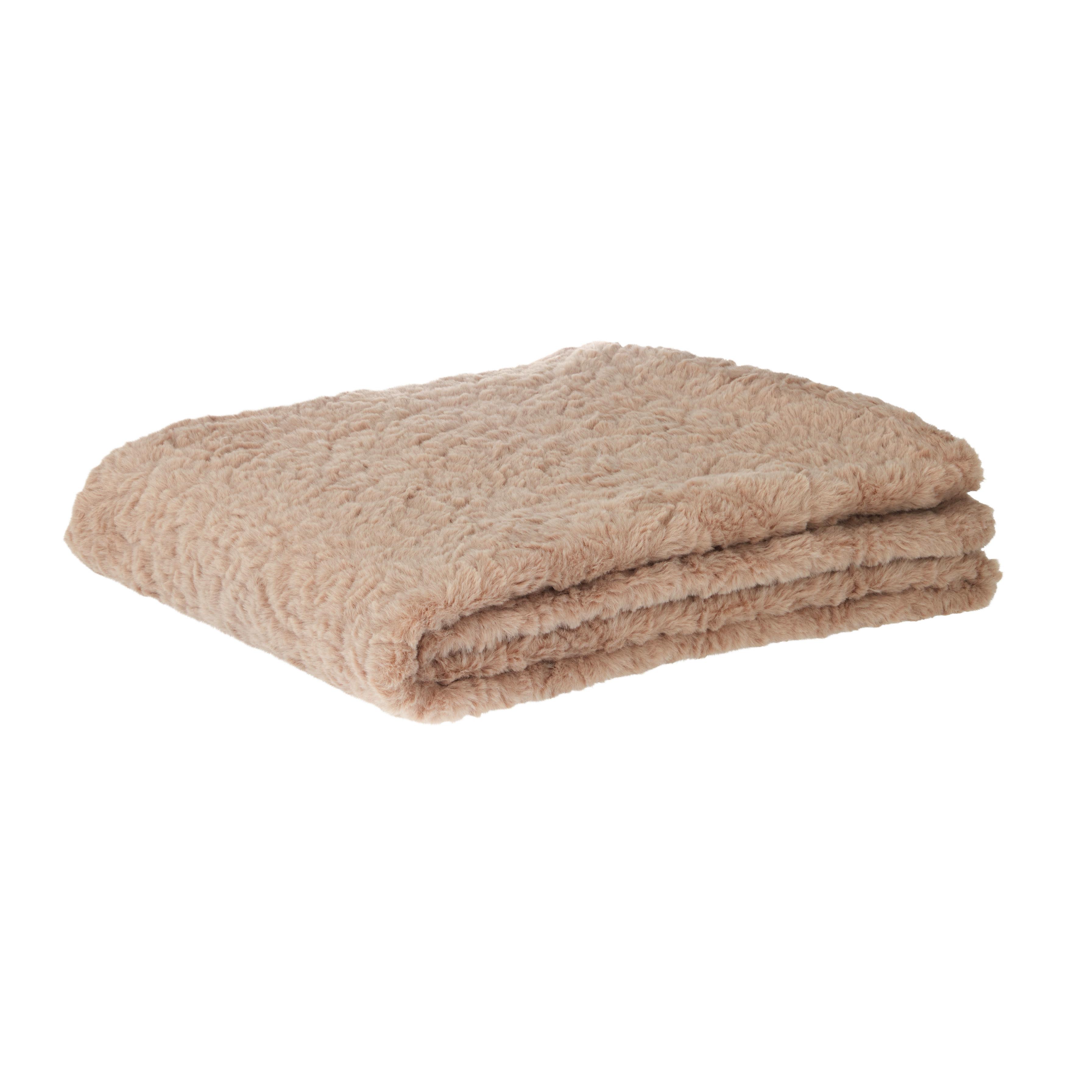 Kožešinová deka Rabbit Brushed, 130/170cm - světle hnědá, textil (130/170cm) - Modern Living