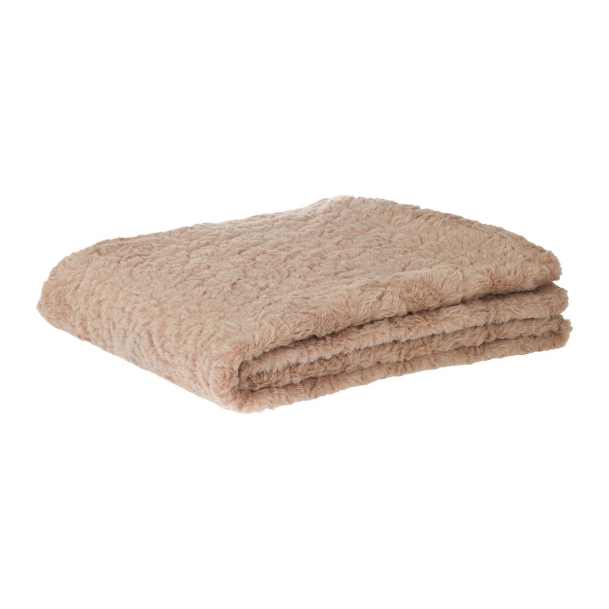 Kožešinová deka Rabbit Brushed, 130/170cm - světle hnědá, textil (130/170cm) - Modern Living