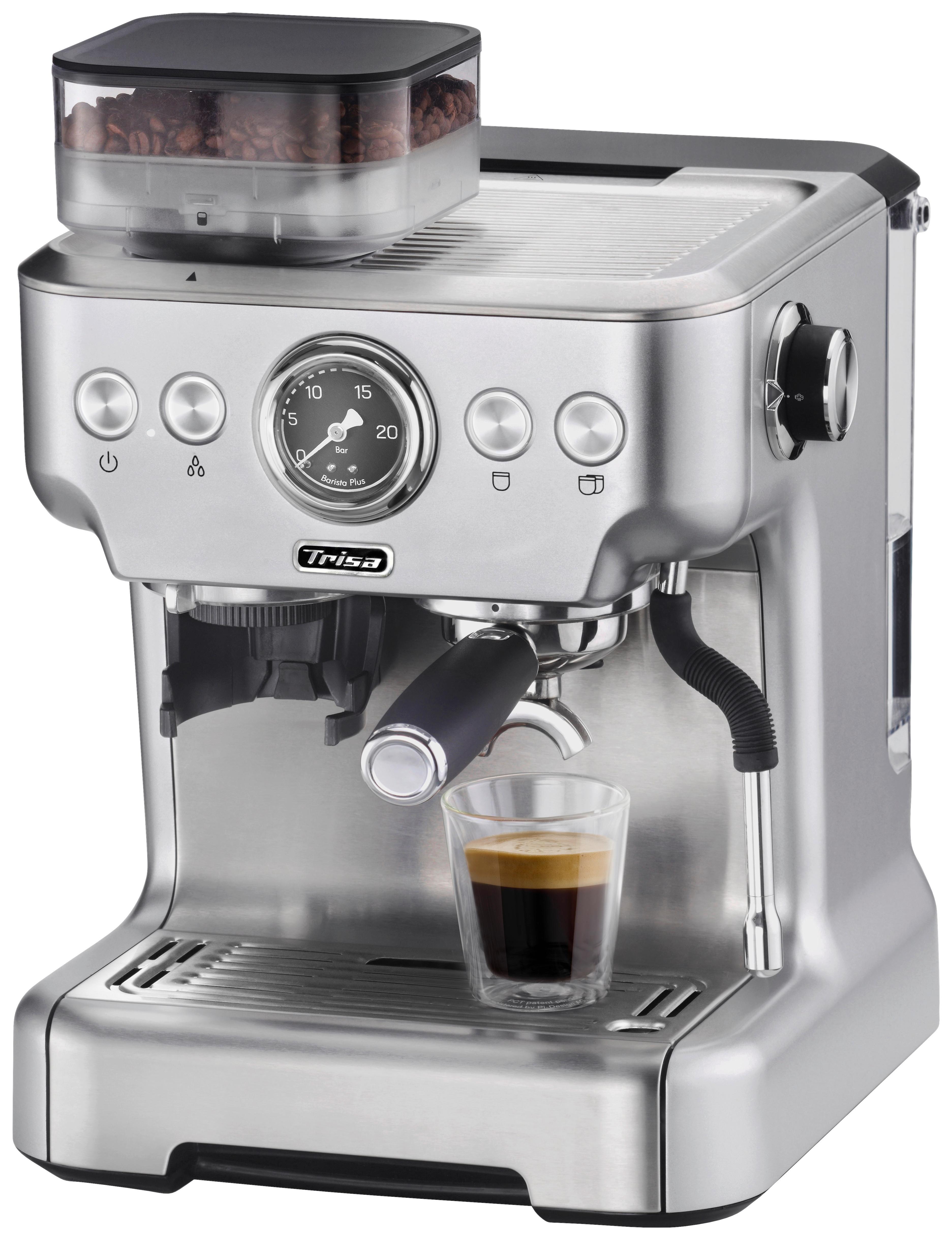 Espressomaschine Barista Plus 20 Bar 2,7 L Für 2 Tassen - Silberfarben, Basics, Metall (32,5/41/28cm) - Trisa Electronics