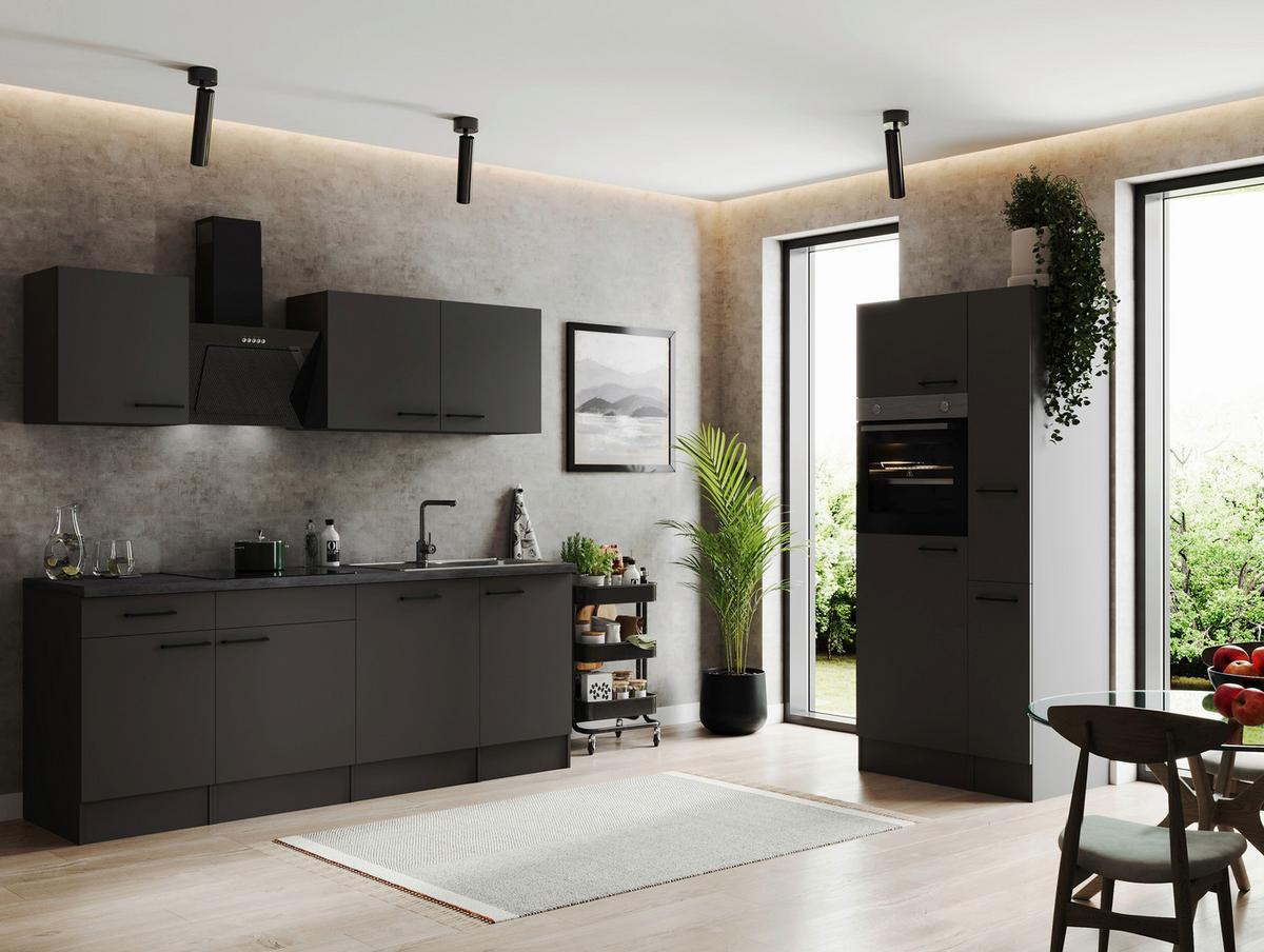 Küchenblock Oliver Dunkelgrau B: 310 cm - Dunkelgrau/Grau, Design, Holzwerkstoff (310cm) - Respekta