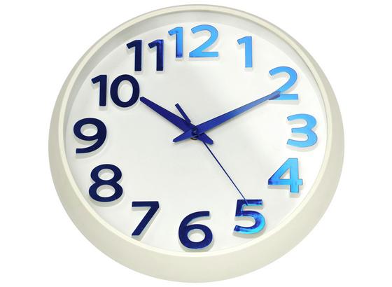 Wanduhr Aike - Blau/Weiß, Basics, Glas/Kunststoff (31/31/4,6cm) - Luca Bessoni Wanduhr Aike - Blau/Weiß, Basics, Glas/Kunststoff (31/31/4,6cm) - Luca Bessoni