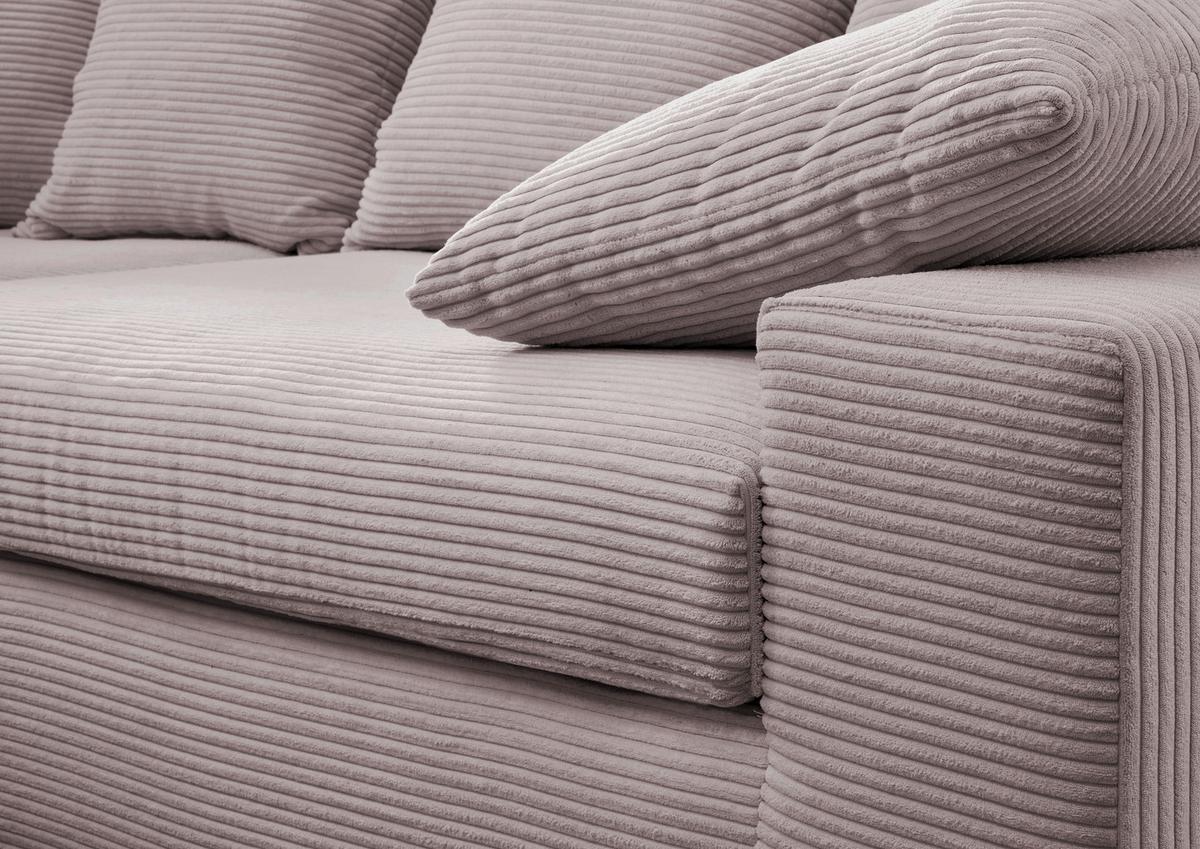 Ecksofa Avellino Rosa S: 200/278 Cm - Schwarz/Rosa, MODERN, Textil (200/278cm) - Livetastic