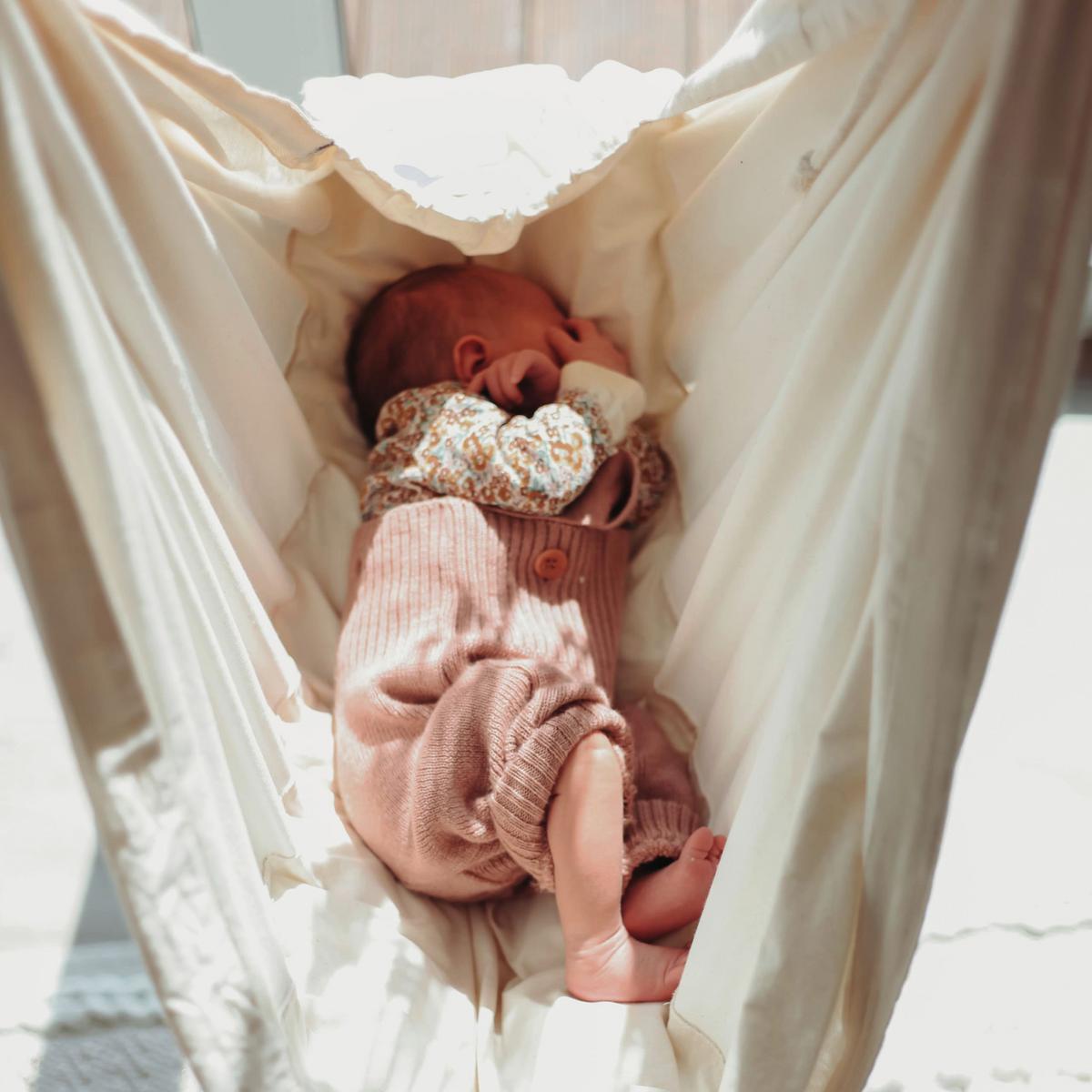 Federwiege Sw-Set-Pur-001 - Beige, Basics, Holz/Textil (137/30/147cm) - SCHMUSEWOLKE