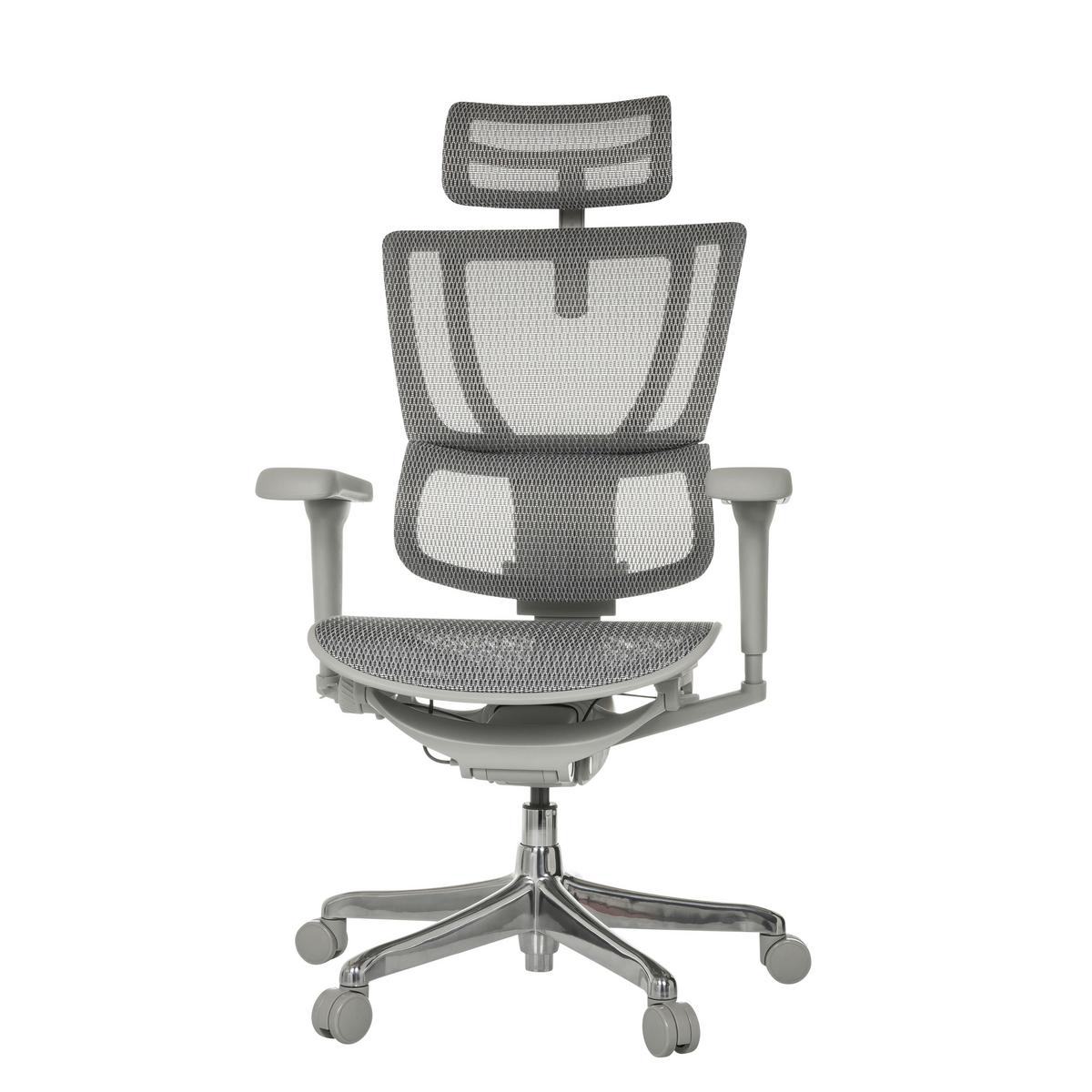 Drehstuhl Ergohuman Slim Ultra Grau B: 71 cm - Silberfarben/Grau, MODERN, Kunststoff/Textil (71/116 - 135/75cm) - MID.YOU