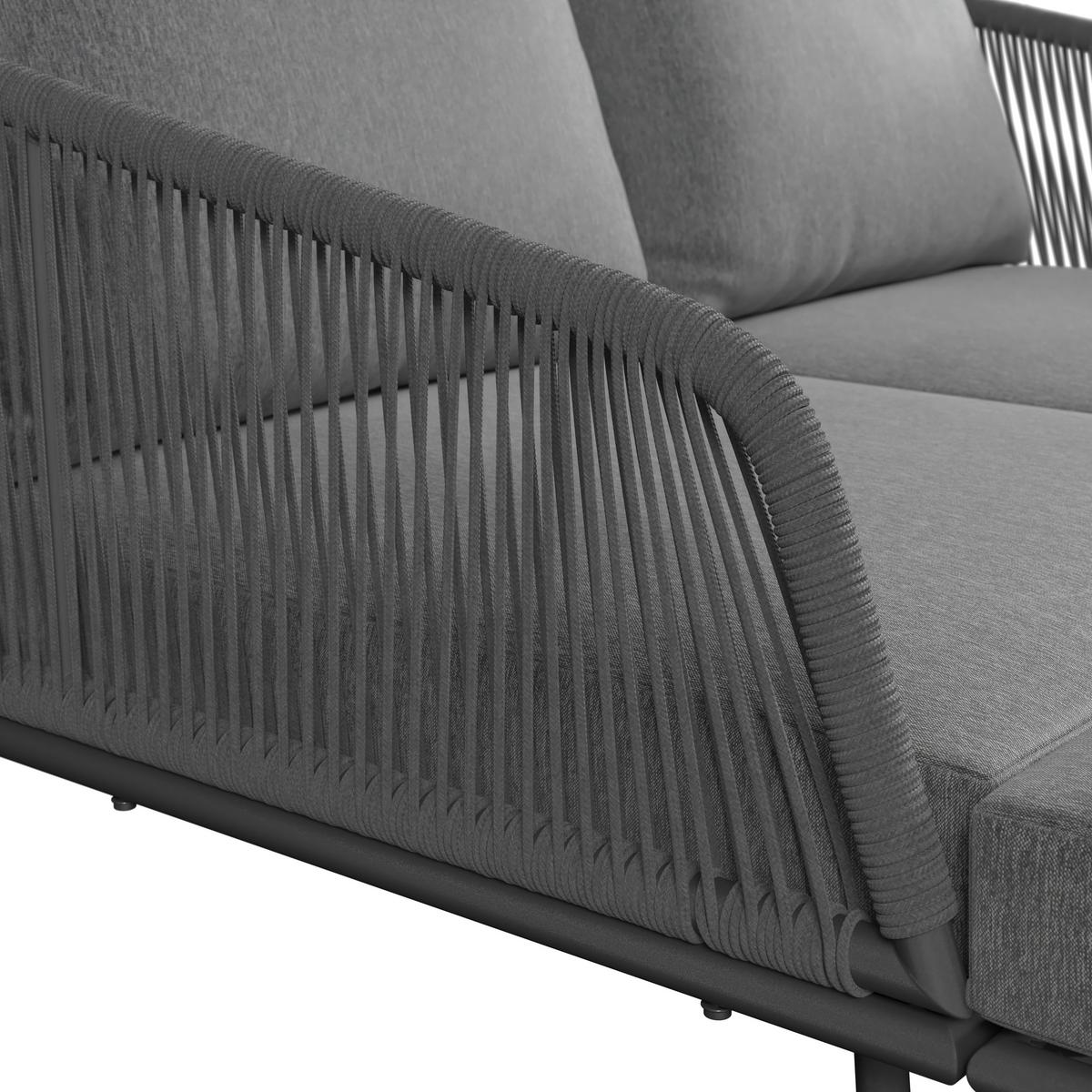 Sonneninsel Madeira - Dunkelgrau/Schwarz, MODERN, Textil/Metall (150/75/95cm) - Beldano