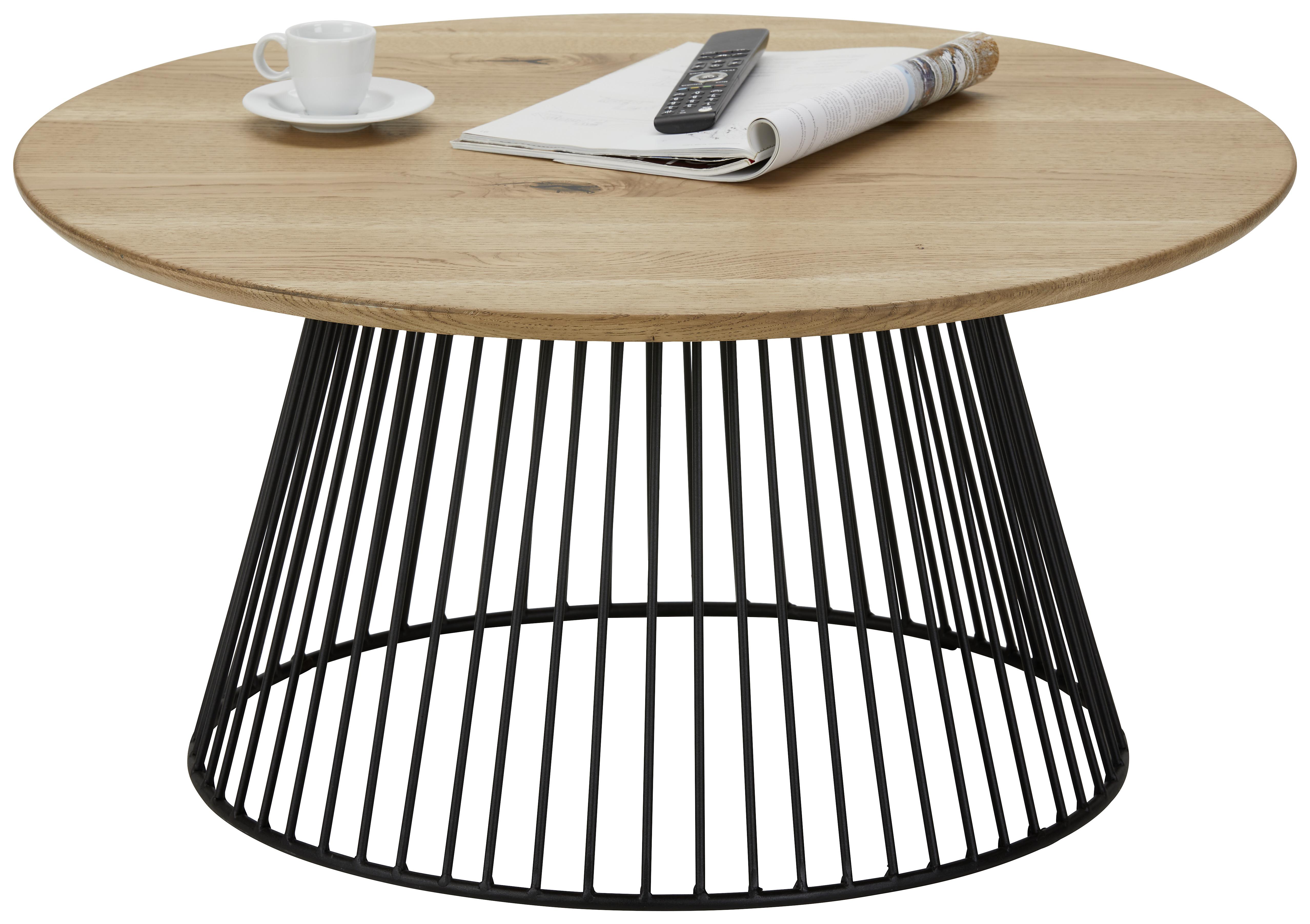 Konferenční Stůl Juri -Trend- - černá/přírodní barvy, Lifestyle, kov/dřevo (80/40cm)