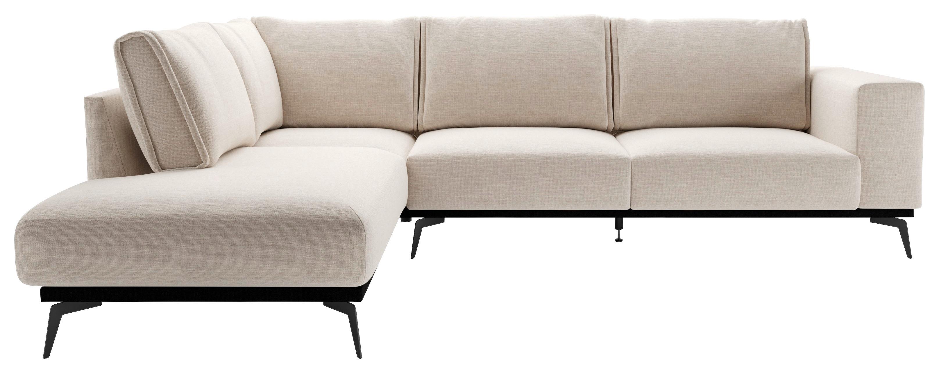 Sedací souprava ISOLDE, levá, krémová - černá/krémová, Design, kov/dřevo (200/293cm) - MID.YOU