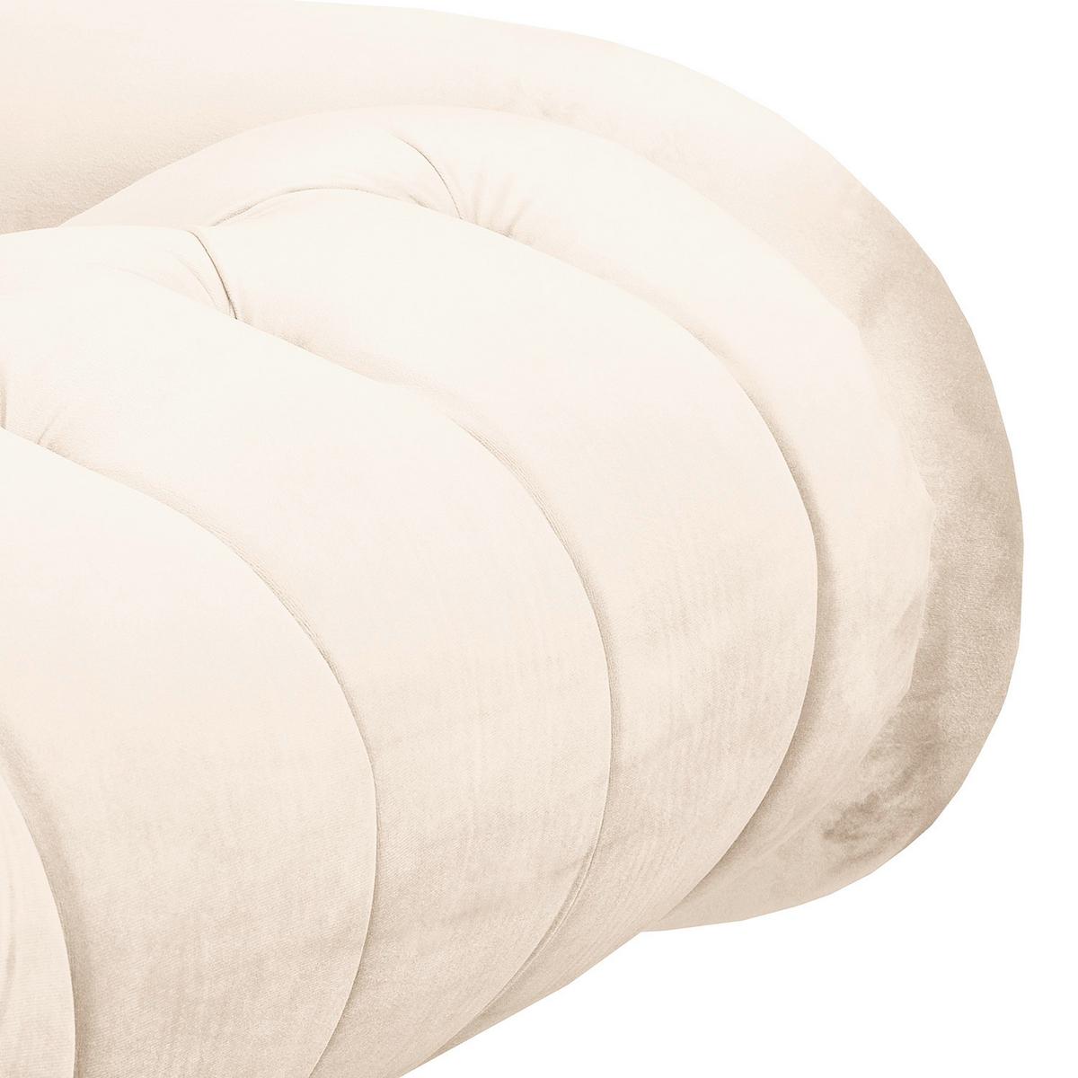 Récamiere Pako Creme B: 185cm - Creme/Braun, Design, Textil (185/93/75cm) - Livetastic
