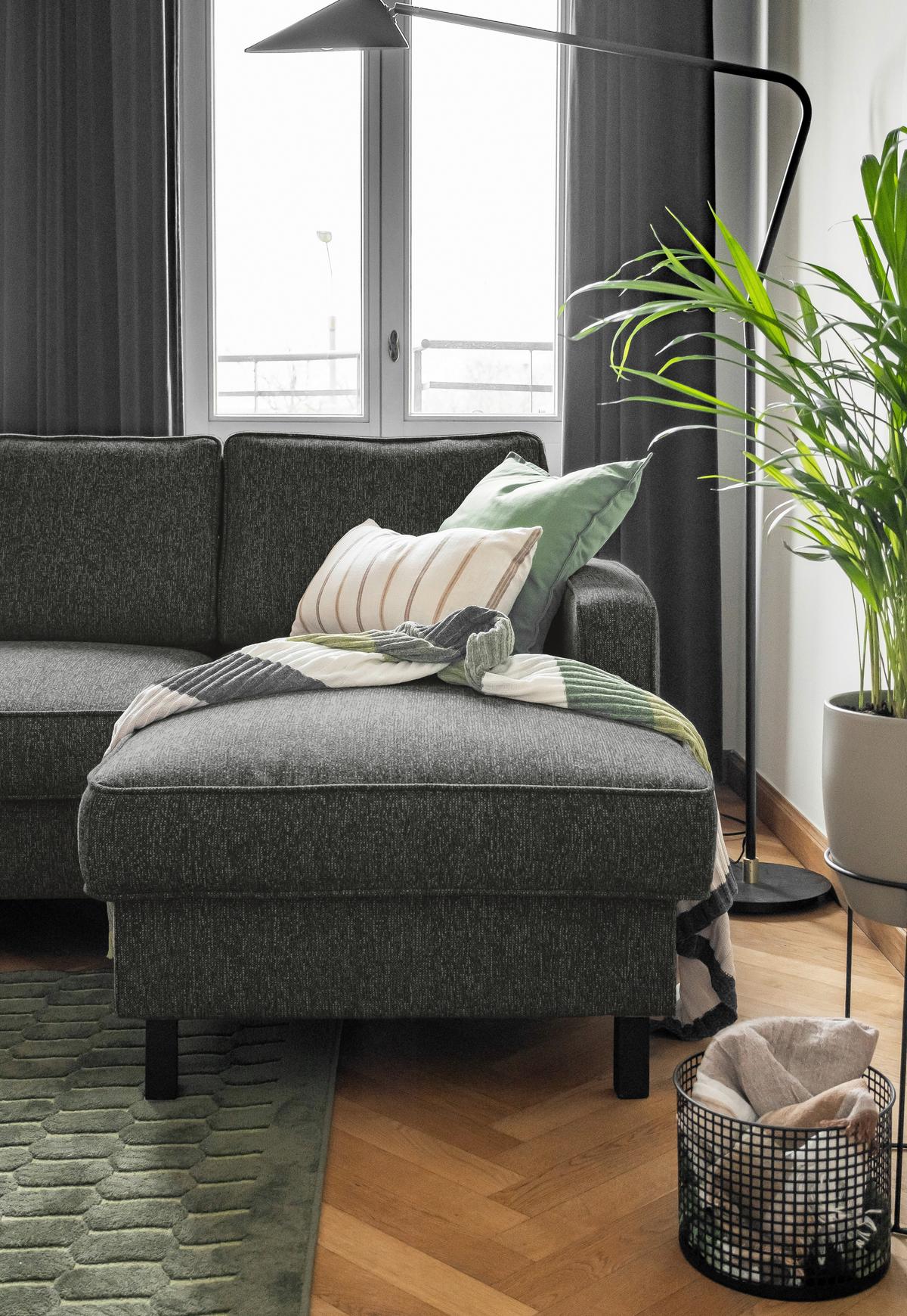 Ecksofa Molly Dunkelgrau S: 228x148 cm - Dunkelgrau/Schwarz, Textil (228/148cm) - MID.YOU