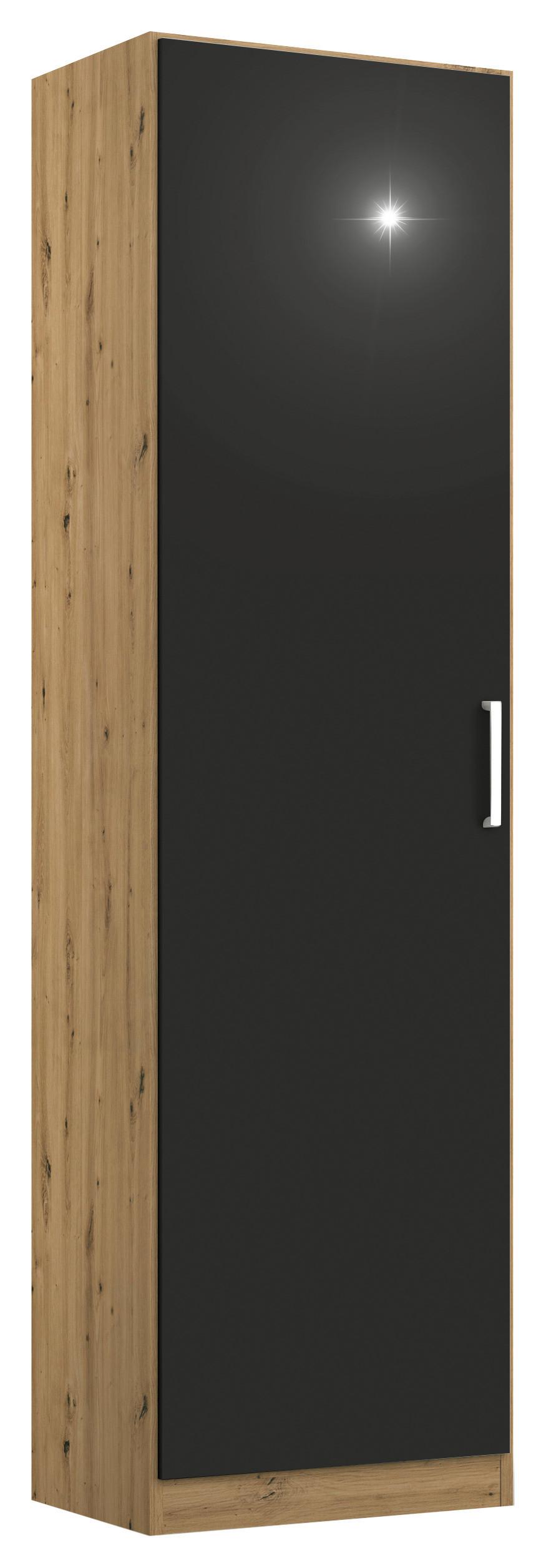 Drehtürenschrank Berlin Eiche Artisan/grau B: 47 Cm - Eiche Artisan/Grau, MODERN, Holzwerkstoff (47/197/54cm) - Rauch Möbel