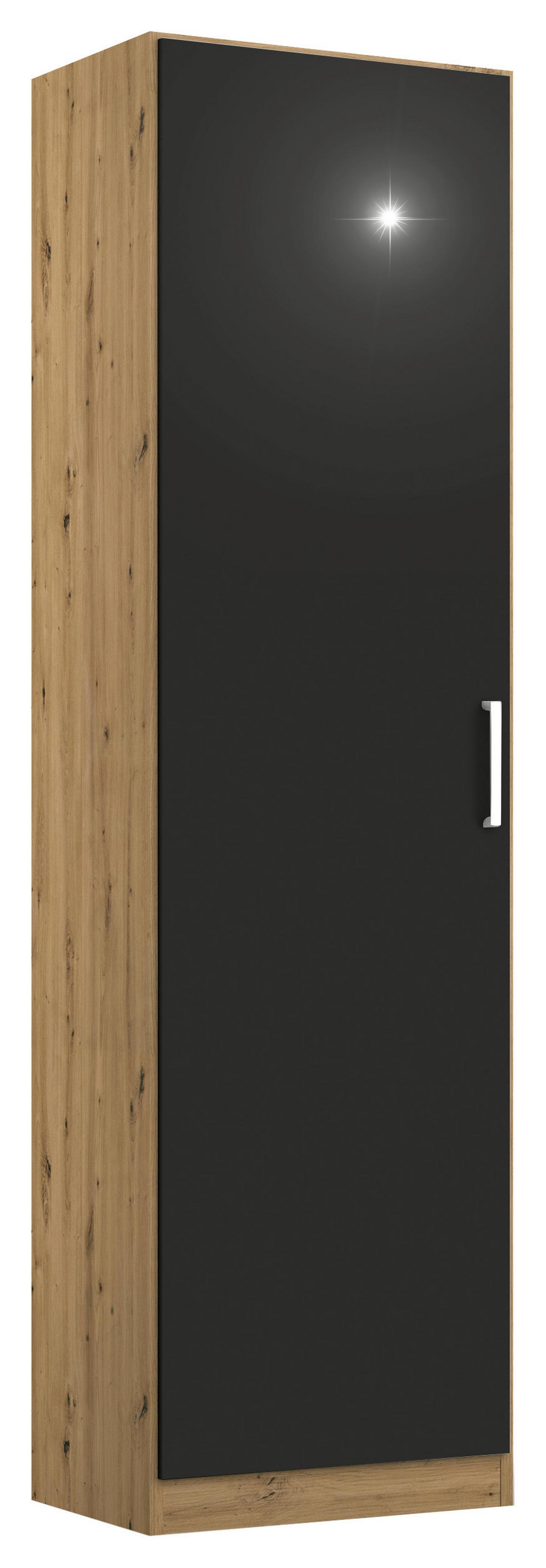Drehtürenschrank Berlin Eiche Artisan/Grau B: 47 cm - Eiche Artisan/Grau, MODERN, Holzwerkstoff (47/197/54cm) - Rauch Möbel