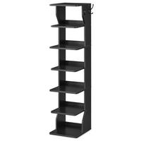 REGÁL NA TOPÁNKY 7 POLÍC, ČIERNA - čierna, Modern, kov/kompozitné drevo (26,4/110,4/30cm) - MID.YOU