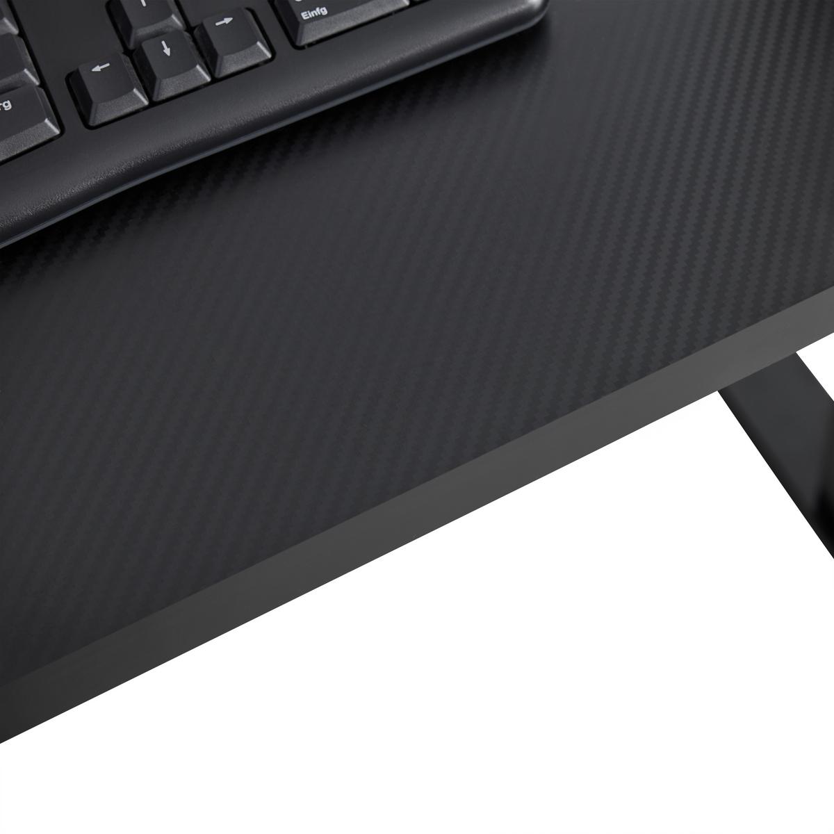 Herný stôl ZOCKER II - čierna, Modern, kov/kompozitné drevo (140/75/60-100cm) - Mömax