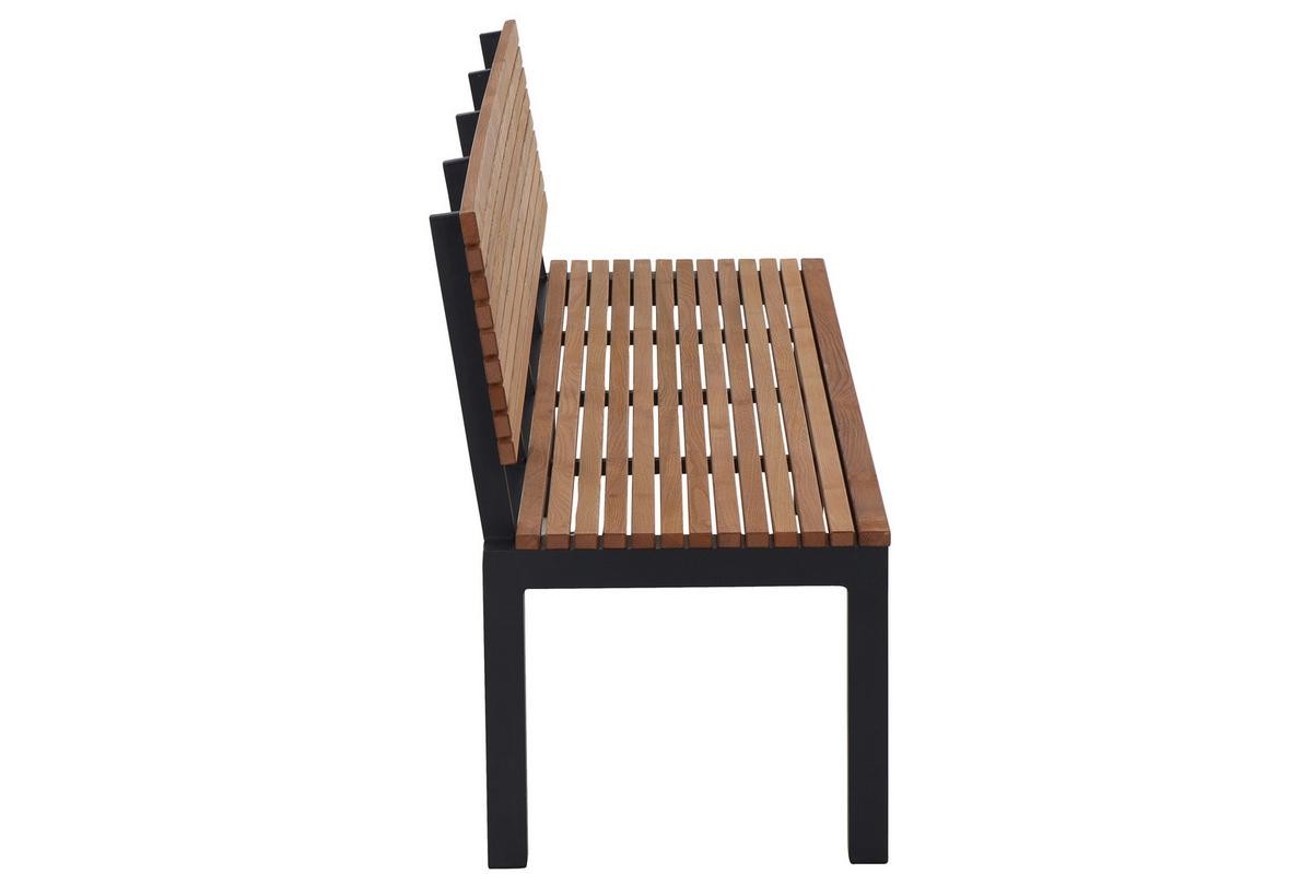 Gartenbank Holz N86394 3-Sitzer - Anthrazit/Robinienfarben, KONVENTIONELL, Holz/Metall (180/84/157,5cm) - Siena Garden
