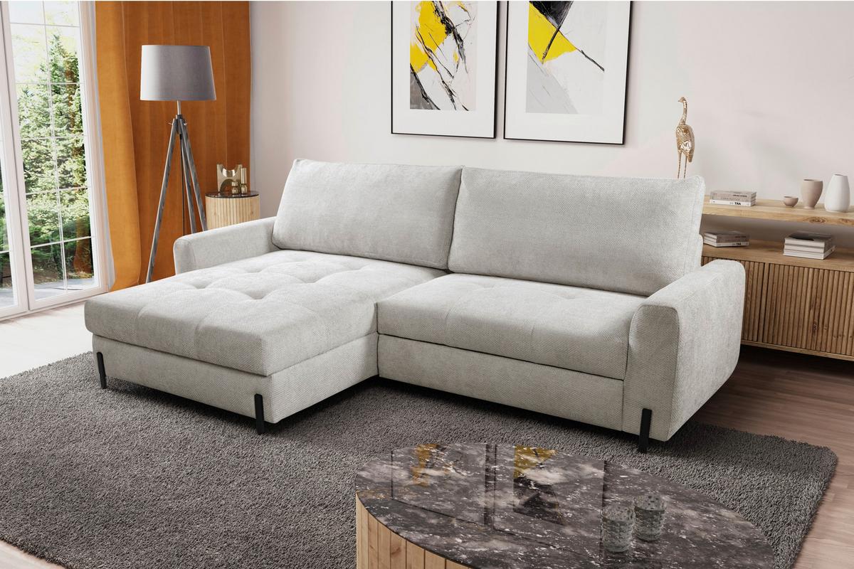 Ecksofa Naomi Beige/Schwarz, 162 cm - Beige/Schwarz, Design, Textil (162/265cm) - MID.YOU