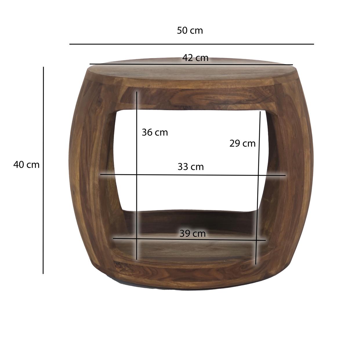 BEISTELLTISCH Braun L: 50cm - Braun, Design, Holz (50/50/40cm) - MID.YOU