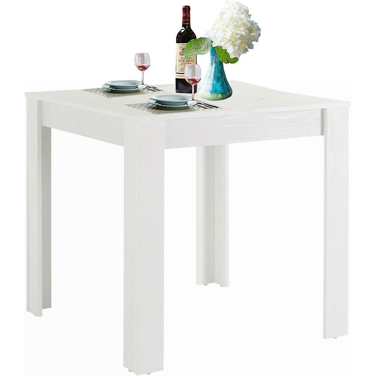 Esstisch Lynn Weiß L: 80cm - Weiß, Design, Holzwerkstoff (80/75/80cm) - MID.YOU