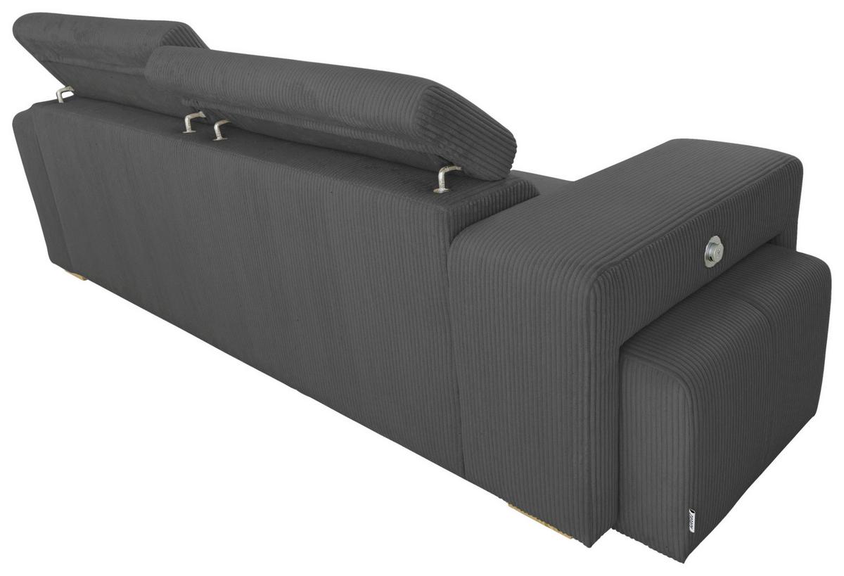 3-SitzerSofa m. Schlaffunktion Sirius S anthrazit, B: 251cm - Anthrazit/Schwarz, KONVENTIONELL, Holz/Holzwerkstoff (251/96/100cm)