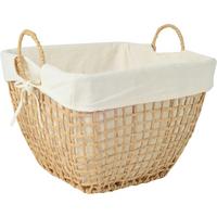 Korb Emiliano - Naturfarben/Weiß, ROMANTIK / LANDHAUS, Papier/Textil (37/37/28-34cm) - Luca Bessoni