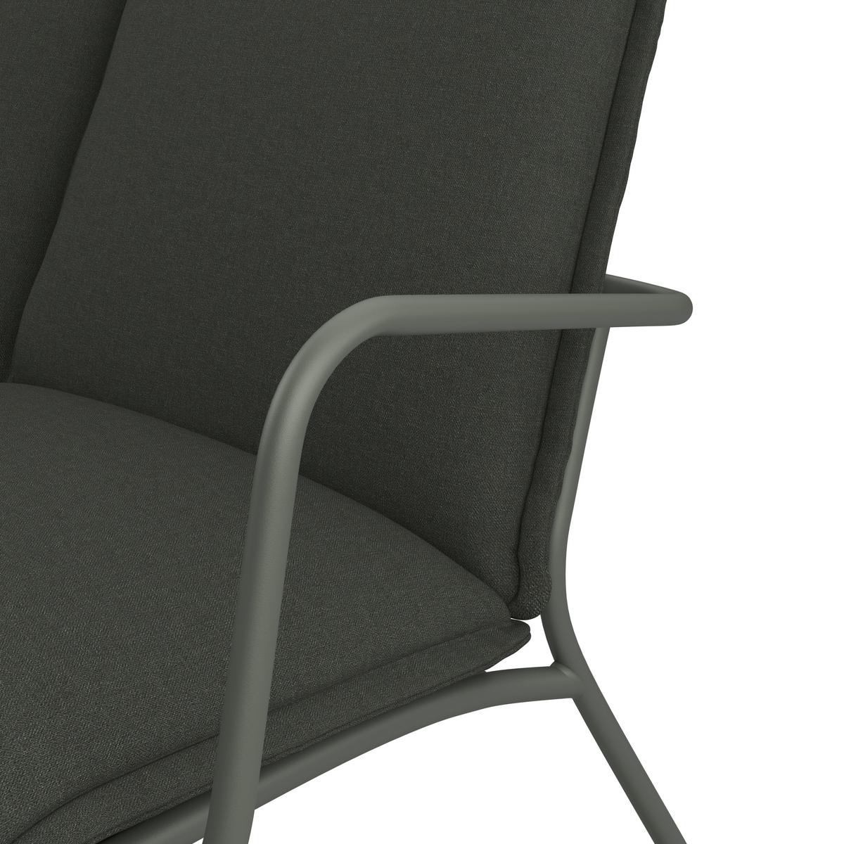 Loungegarnitur Kiel - Hellgrau/Schwarz, MODERN, Textil/Stein (141/78.5/71cm) - Beldano