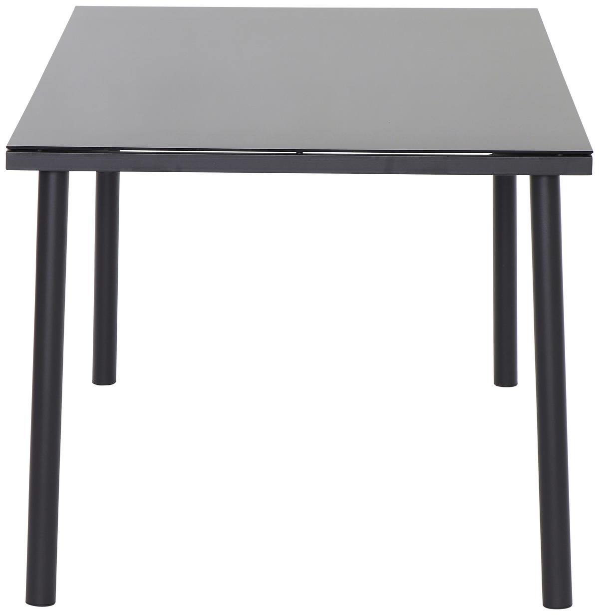 Gartengarnitur 7-tlg. Torino Aus Metall/glas/textil - Grau, MODERN, Glas/Textil (150/74/90cm) - Beldano