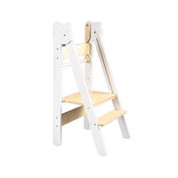 Lernturm Space Saving Weiss/natur - Naturfarben/Weiß, Basics, Holz (38/90/40cm)