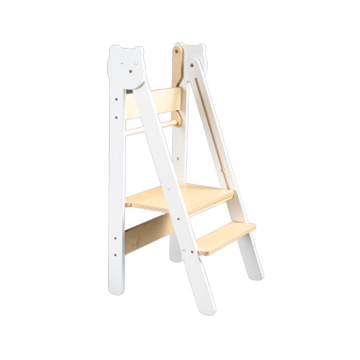 Lernturm Space Saving Weiss/natur - Naturfarben/Weiß, Basics, Holz (38/90/40cm)