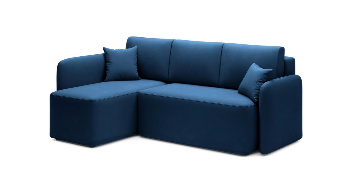 Ecksofa Hadson Blau S: 150x206 cm - Blau/Schwarz, Design, Textil (150/206cm) - MID.YOU