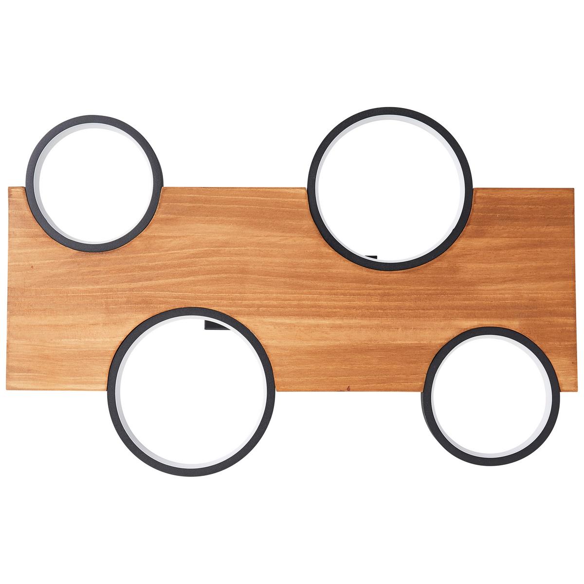 Led-deckenleuchte G99937/76 Cheesy - Hellbraun/Schwarz, Natur, Holz/Metall (10,2/55/34,6cm) - Brilliant
