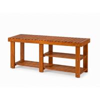 Sitzbank mit Schuhablage 2 in 1 - Akaziefarben, Basics, Holz (70/33/46cm) - Prestige Home