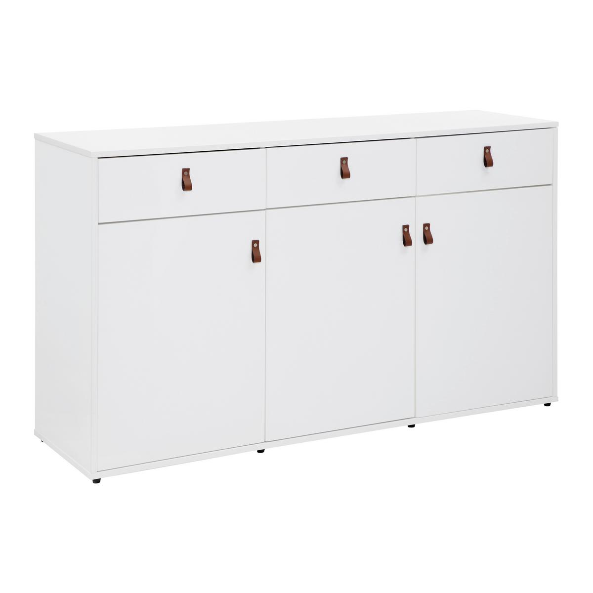 Komoda MICK - bílá/černá, Moderní, textil/plast (138/80/40cm) - Bessagi Home