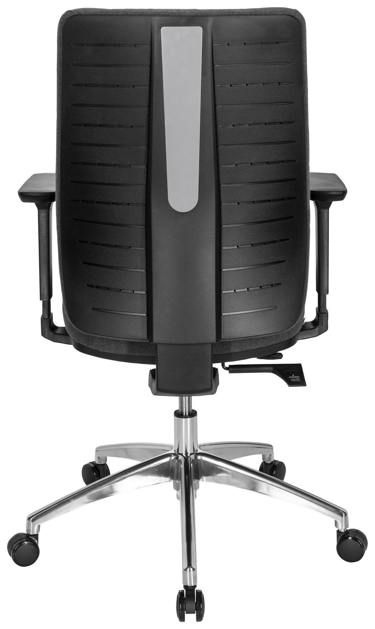 Drehstuhl Integrio I Armstütze Dunkelgrau Bis 120kg - Chromfarben/Dunkelgrau, MODERN, Kunststoff/Textil (74/123/63cm) - MID.YOU