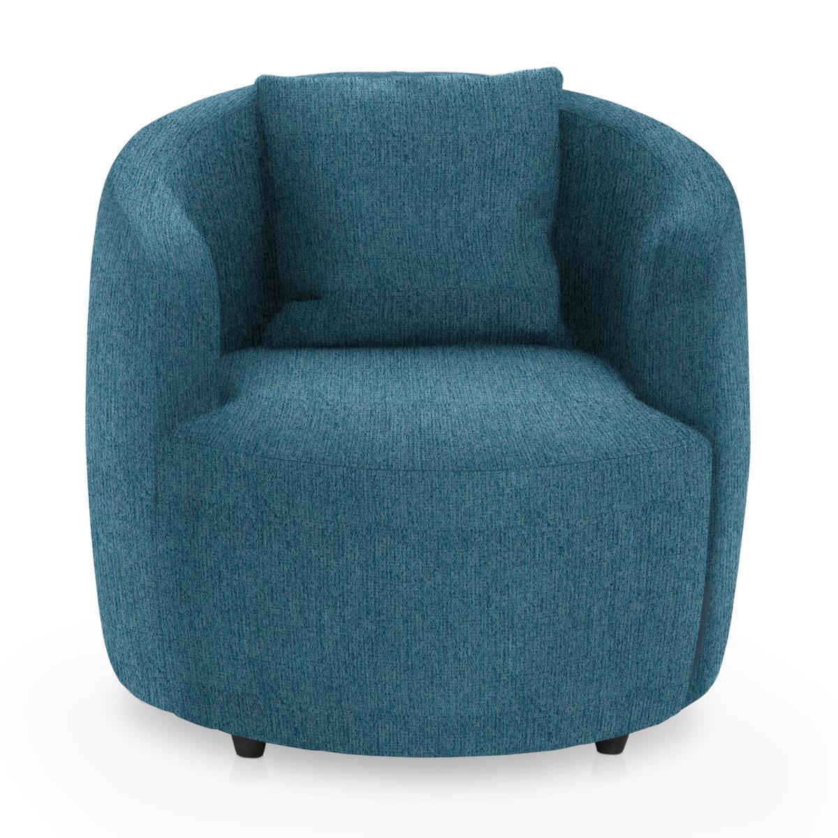 Polstersessel Pina Blau Chenille - Blau/Schwarz, Design, Textil (81/74/81cm) - Livetastic