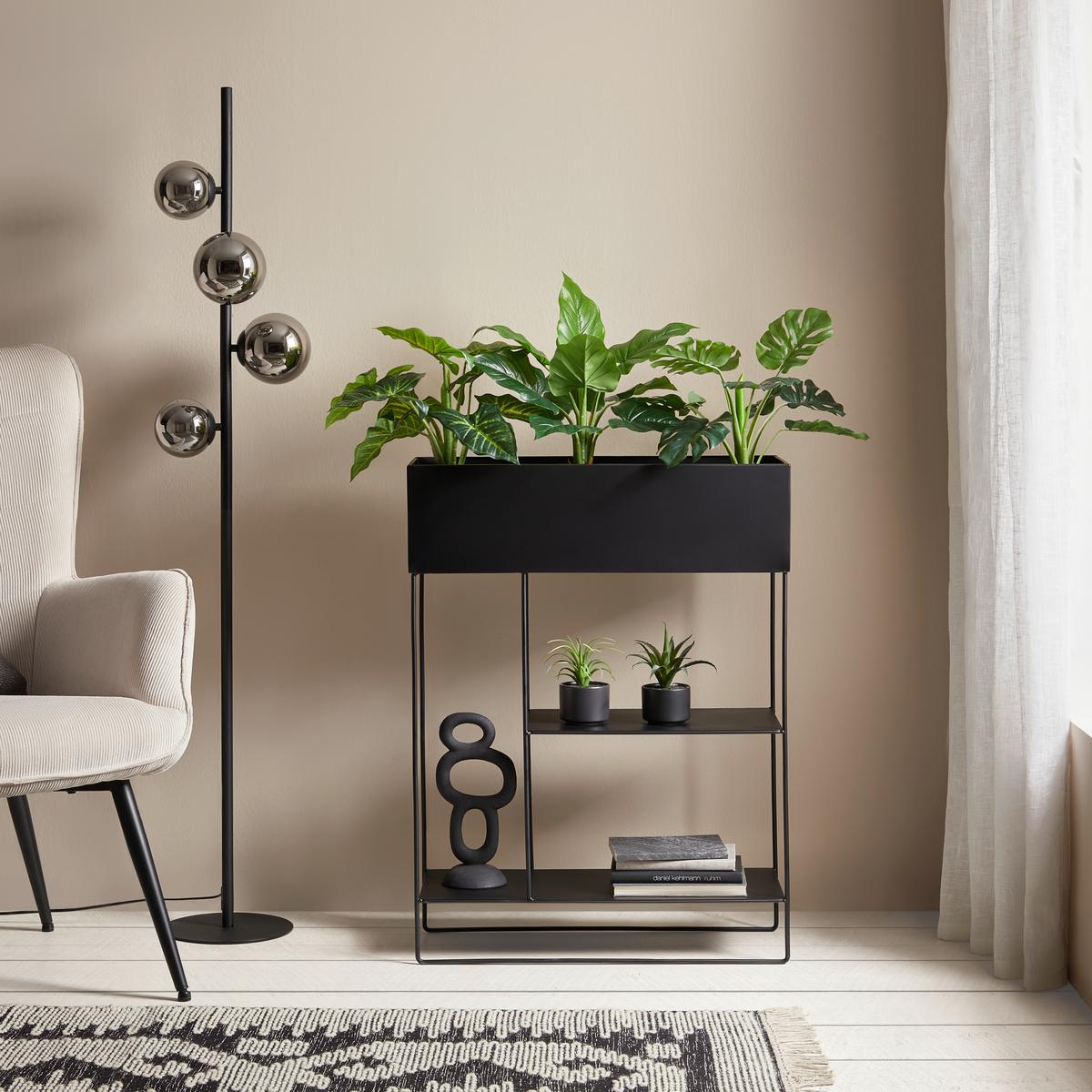 obal na květináč COSY - černá, Moderní, kov (60/80/25cm) - Mömax