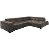Eckschlafsofa Elias Neu Braun S: 307 cm - Schwarz/Braun, Design, Textil (307/201cm) - Livetastic