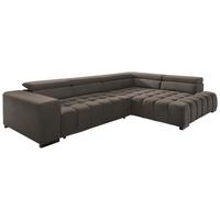 Eckschlafsofa Elias Neu Braun S: 307 cm - Schwarz/Braun, Design, Textil (307/201cm) - Livetastic
