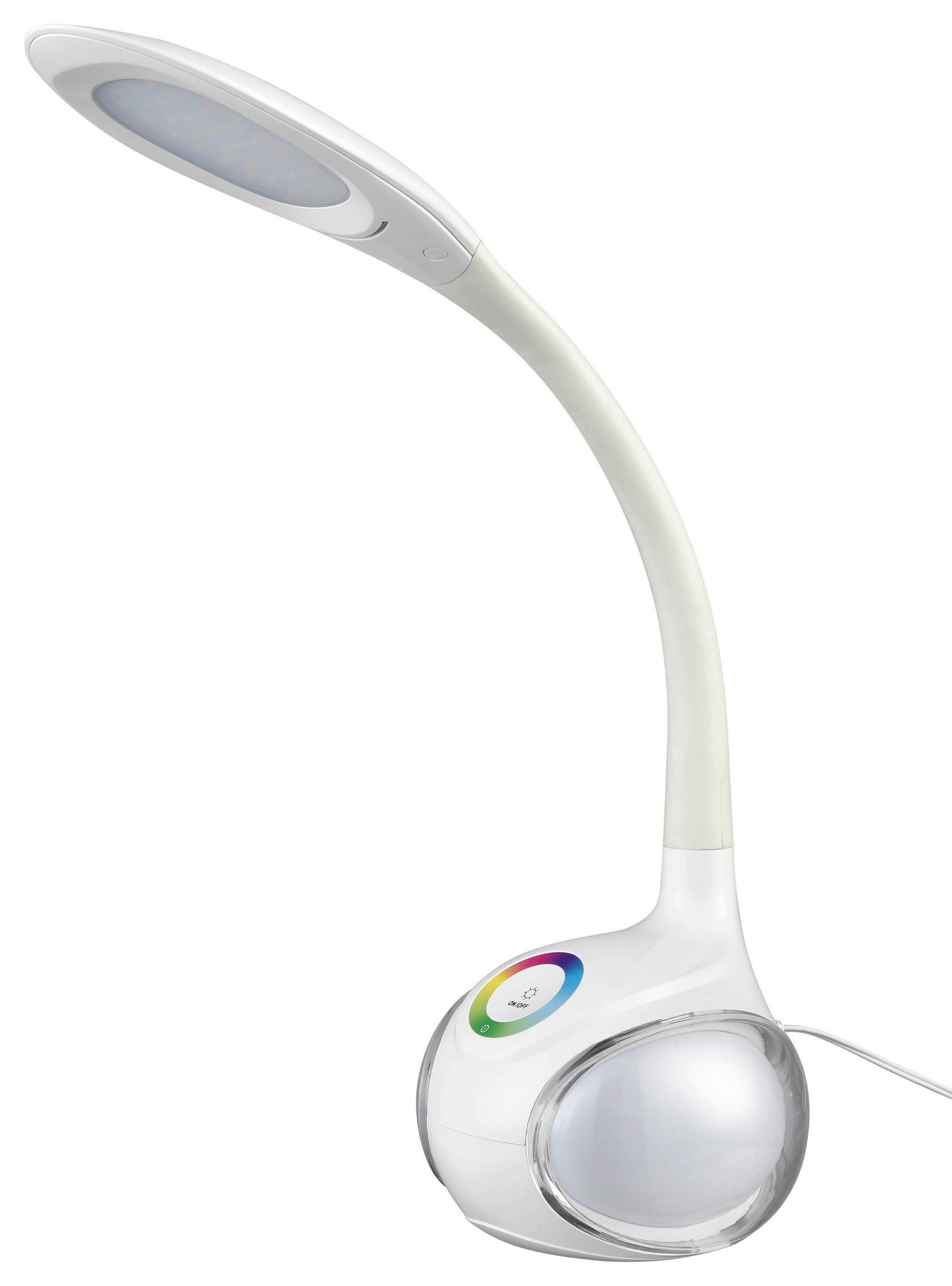 LED lampa na písací stôl Nihat V:51cm, 5 Watt - biela, plast (13,5/53cm) - Mömax