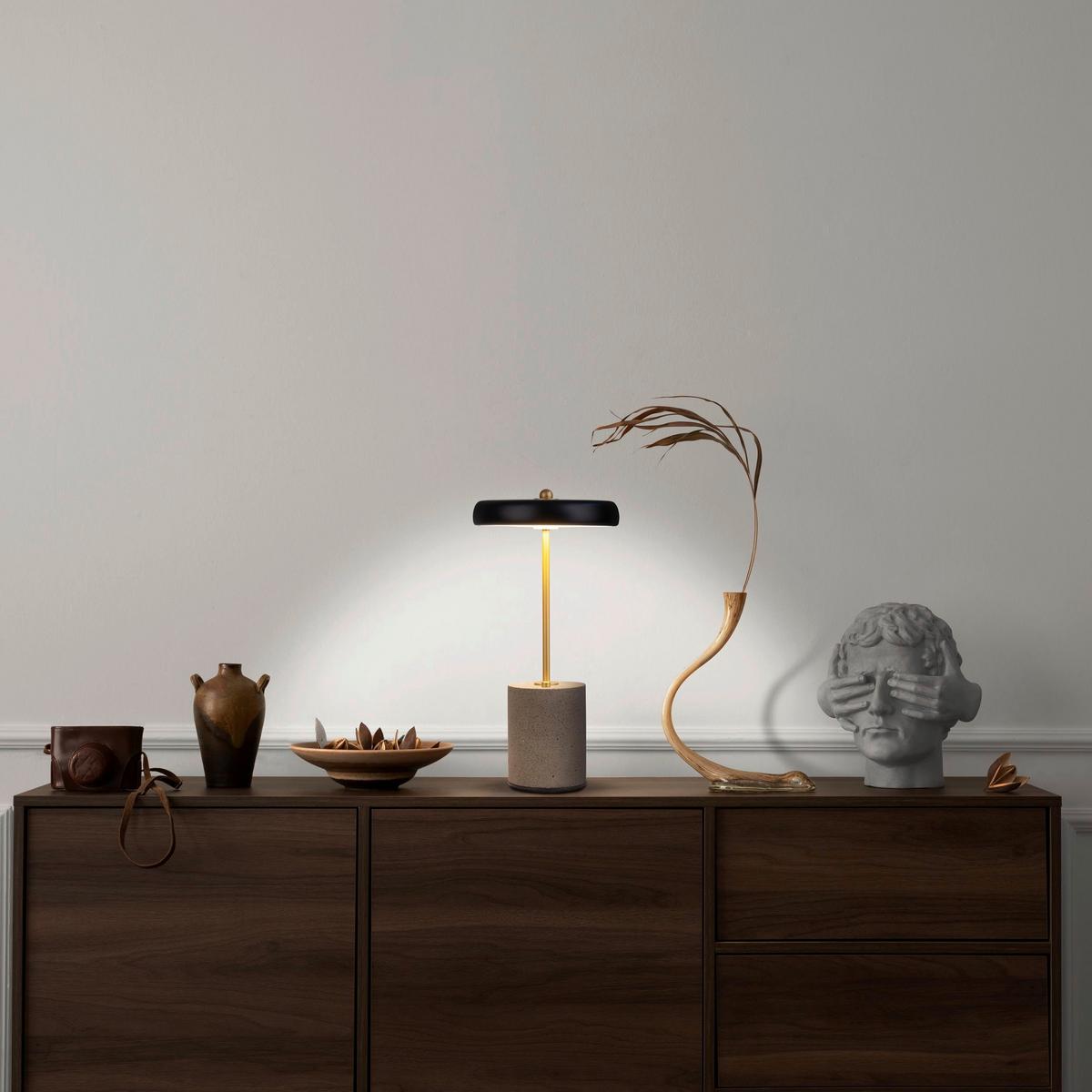Akku-Tischleuchte 5306422 - Goldfarben/Schwarz, Design, Metall (15/30cm) - Näve