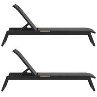 Sonnenliege Mexico Aluminium,, verstellbar - Schwarz, KONVENTIONELL, Metall (60/35/200cm) - Gardenson